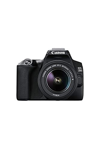 Canon Eos 250D (24,1 Megapixel, Display Orientabile Da 7,7 Cm (3 Pollici), Sensore Aps-C, 4K, Full Hd, Digic 8, Wlan, Bluetooth), Nero, Con Obiettivo 
