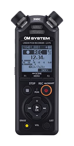 Registratore Audio Ad Alta Risoluzione Om System Ls-P5 Con Sistema A 3 Microfoni Tresmic Ii, Controllo Direzionale Vaste, Per Il Monitoraggio Tramite
