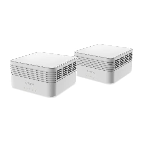 Strong Meshkitax3000 Dual Band Ax3000 Wifi6 Con Copertura Fino A 350㎡, 3 Porte Gigabit Ethernet, Modalità Router E Access Point Confezione Da 2 Pezzi
