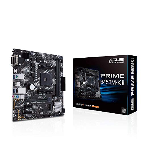 Asus Prime B450M-K Ii, Scheda Madre Micro Atx Amd B450 (Ryzen Am4) Con Supporto M.2, Hdmi/Dvi-D/D-Sub, Sata 6 Gbps, 1 Gb Ethernet, Usb 3.2 Gen 1 Type-