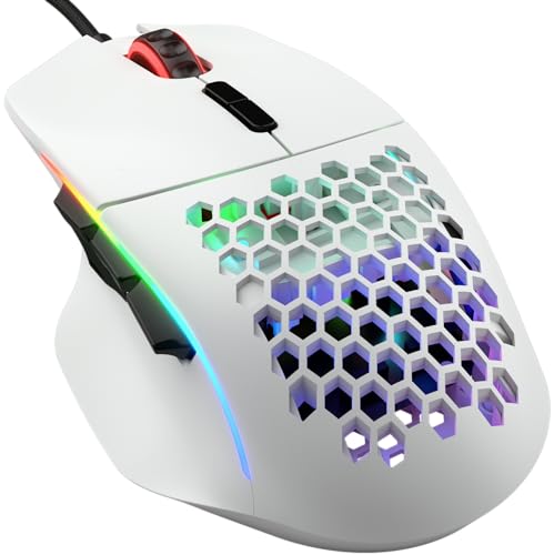 Glorious Gaming Model I Mouse Da Gaming Wired - Superleggero 69 G, 2 Tasti Scambiabili, Rgb, Piedini In Ptfe, 9 Tasti Programmabili, Supporto Laterale