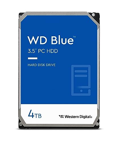 Wd Blue 4Tb Per Desktop, Hard Disk Interno Da 3.5”, 5400 Rpm Class, Sata 6 Gb/S, Cache Da 256 Mb, Garanzia 2 Anni