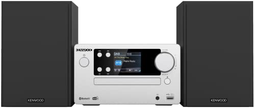 Kenwood, Sistema Micro Hifi Stereo M-725Dab-S, Con Ricevitore Radio Dab+, Lettore Cd E Presa Usb, Bluetooth Per Audio-Streaming V5.0 (A2Dp), Display A
