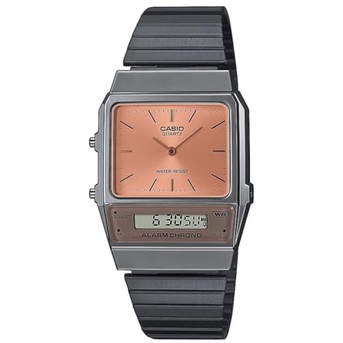 Casio Vintage Orologio Analogico Digitale Al Quarzo Unisex Con Cinturino In Acciaio Inossidabile Aq-800Ecgg-4Aef