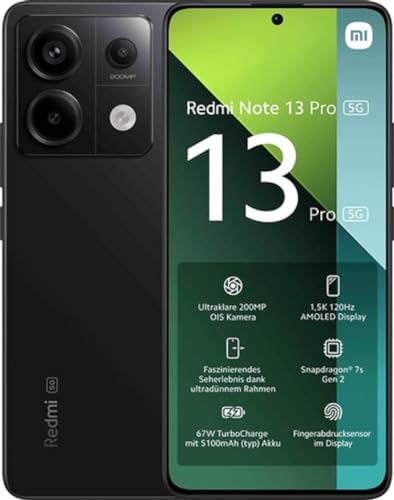 Xiaomi Redmi Note 13 Pro 16,9 Cm (6.67") Double Sim 5G Usb Type-C 8 Go 256 Go 5100 Mah Noir