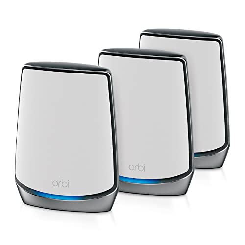 Netgear Orbi Mesh Wifi 6 Triband Rbk853, Kit Da 3 (Router Wifi 6 + 2 Satelliti), Copertura Fino A 525 M² E Fino A 100 Dispositivi, Ax6000 (Fino A 6 Gb