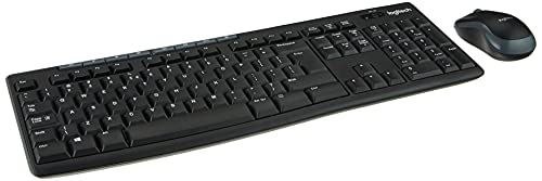 Logitech Mk270 Combo Tastiera E Mouse Wireless Per Windows, Layout Us Internazionale Qwerty, Nero
