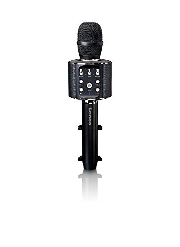 Lenco Bmc-090 - Microfono Per Karaoke - Bluetooth V4.2 - Con Supporto Per Smartphone - 5 Watt Rms - Effetti Di Illuminazione A Led - Batteria Integrat