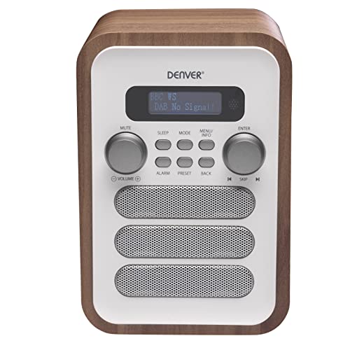 Radio Digitale Dab+ E Fm. Denver Dab-48White. Sveglia. Connessione Bluetooth. Volume: 2,5 W. Telecomando Incluso. Bianco.