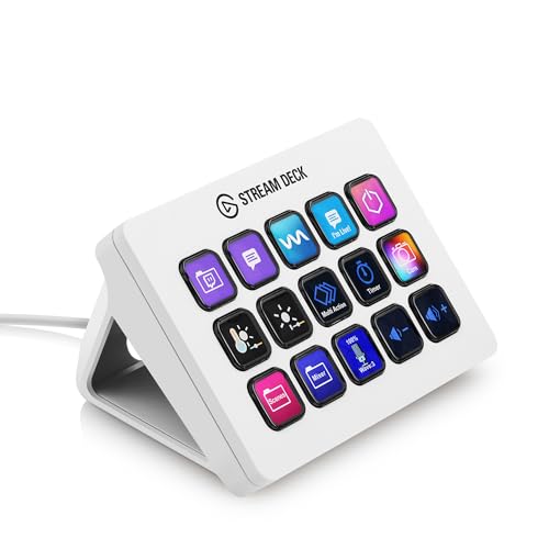 Elgato Stream Deck Mk.2 White – Controller Da Studio, 15 Tasti Macro, Attiva Azioni Nelle App E In Software Quali Obs, Twitch, Youtube E Altro, Funzi