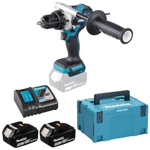 Makita Dhp486Rtj Akku-Schlagbohrschrauber 18V / 5,0 Ah, 2 Akkus + Ladegerät Im Makpac