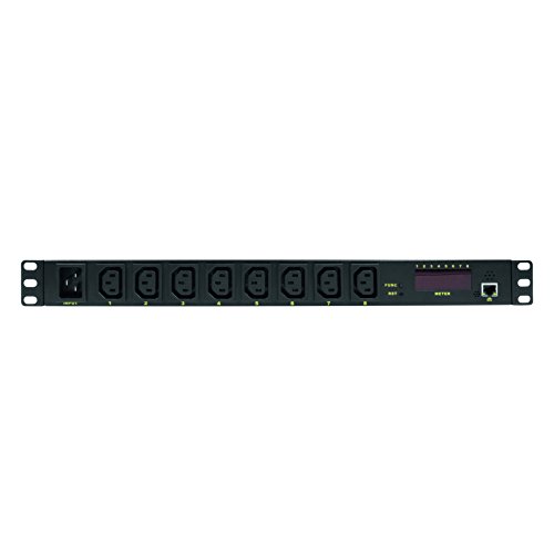 Logilink Professional Pdu8P01 Di Alta Qualità Ip 19 Ciabatta Con 8 Prese Con Interruttore, Mess/Funzione Di Segnalazione, Temperatura E Umidità Nero