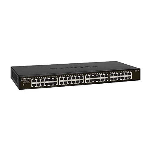 Netgear Switch Ethernet 48 Porte Unmanaged Gs348, Switch Gigabit Con Opzioni Di Montaggio Desktop O A Parete, Funzionamento Silenzioso