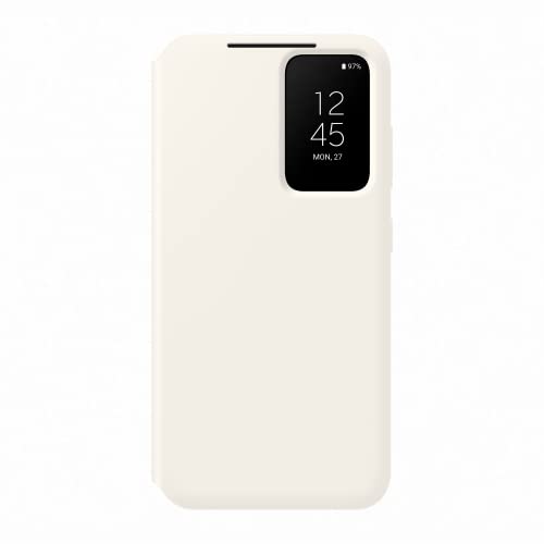 Samsung Smart View Wallet Cover Custodia A Portafoglio Con Finestra Di Visione Notifiche Per Galaxy S23, Crema