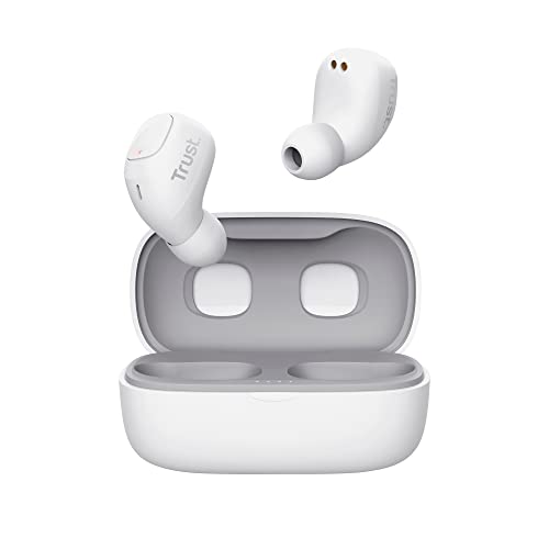 Trust Mobile Nika Compact Cuffie Bluetooth In-Ear Auricolari Senza Fili, Microfono Integrato, 18 Ore Di Riproduzione Mentre Si È In Giro, Bianco