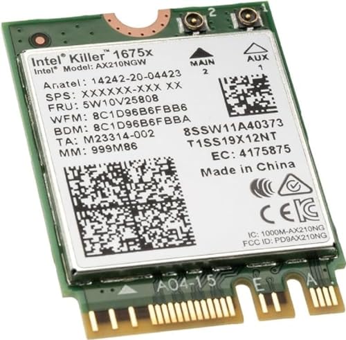Intel Nic Wi-Fi 6E Ax210 1675 2X2 Novpro, Verde, Ax210.Ngwg.Nvx