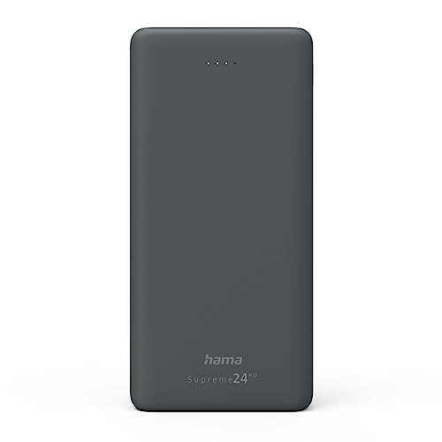 Hama Powerbank Supreme 24000Mah, Batteria Esterna Con 1X Usb C + 2X Usb A, Grigio