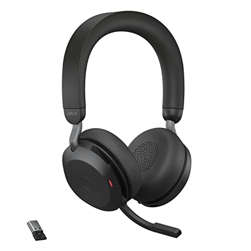 Jabra Evolve2 75 Wireless Pc Headset With 8-Microphone Technology - Dual Foam Stereo Headphones With Advanced Active Noise Cancellation, Usb-A Bluetoo