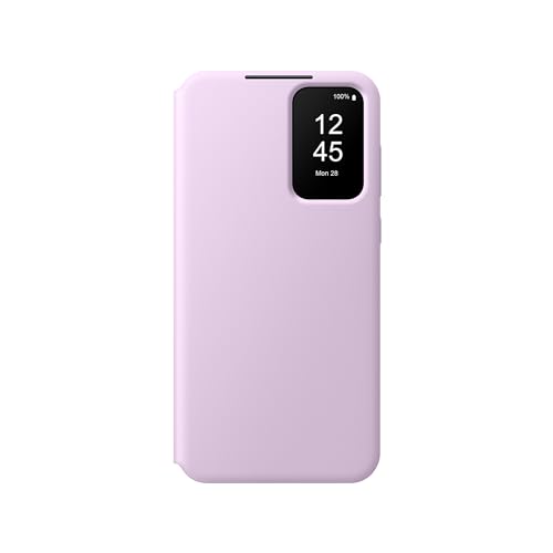 Samsung Smart View Wallet Cover Custodia A Portafoglio Con Finestra Di Visione Notifiche Per Galaxy A55 5G, Lavanda