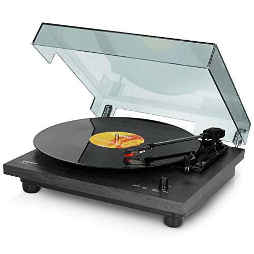 Giradischi Lenco Ls-10 - Giradischi Con Altoparlanti Integrati - Trasmissione A Cinghia - Velocità Variabile - Nero Di Alta Qualità, 2 X 3 Watt