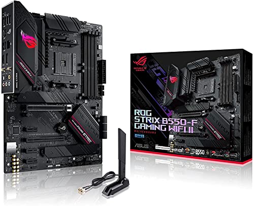 Asus Rog Strix B550-F Gaming Wifi Ii Scheda Madre Gaming Atx, Amd B550, Socket Am4, Ddr4, Pci 4.0, Lan Intel 2.5Gb, Wifi 6E (802.11Ax), 2Xm.2, 6Xsata