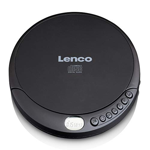 Lenco Cd-010 - Lettore Cd Portatile Walkman - Diskman - Cd Walkman - Con Cuffie E Cavo Di Ricarica Micro Usb - Nero