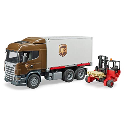 Bruder Scania R Series Ups Logistics Truck With Forklift And Pallets