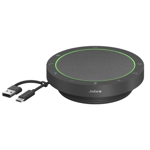 Jabra Speak2 55 Viva Voce Bluetooth Wireless, 4 Microfoni, Cancellazione Del Rumore, Altoparlante Full Range Da 50 Mm, Audio A Banda Larga, Compatto E