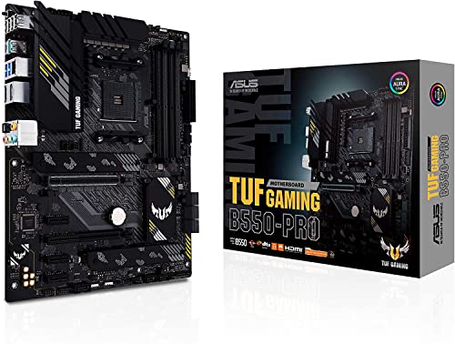 Asus Tuf Gaming B550-Pro Scheda Madre Gaming Atx, Amd B550, Socket Am4, Ddr4, Pci 4.0, Lan Realtek 2.5Gb, 2Xm.2, 6Xsata 6Gb/S, Usb 3.2 Gen 2, Aura Syn