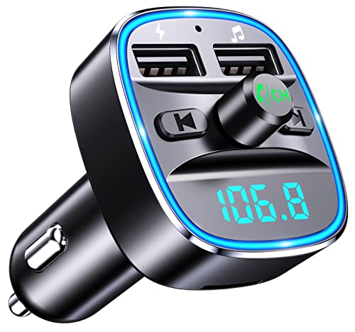 Mohard Trasmettitore Fm Bluetooth 5.3 Per Auto, Adattatore Bluetooth Auto Audio Radio Lettore Musicale Mp3, Chiamata Vivavoce, Porte Usb Doppie (5V/2.