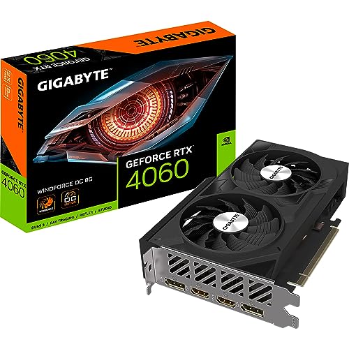 Gigabyte Nvidia Geforce Rtx 4060 Windforce Oc Scheda Grafica - 8Gb Gddr6, 128-Bit, Pci-E 4.0, 2475Mhz Core Clock, 2X Dp 1.4, 2X Hdmi 2.1A, Nvidia Dlss