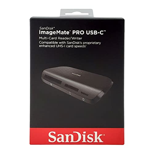 Sandisk Imagemate Pro Usb-C Multi Card Reader/Writer, Usb 3.0, Up To 160Mb/S, Uhs-Ii, Uhs-I Or Non-Uhs Sd, Black