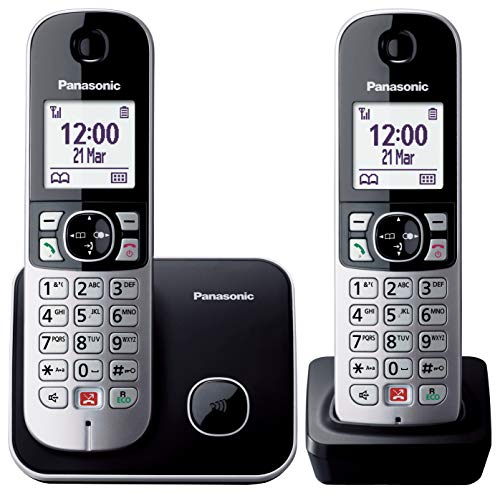 Panasonic Telefono Inalambrico Dect Kx-Tg6852Spb Duo Negro