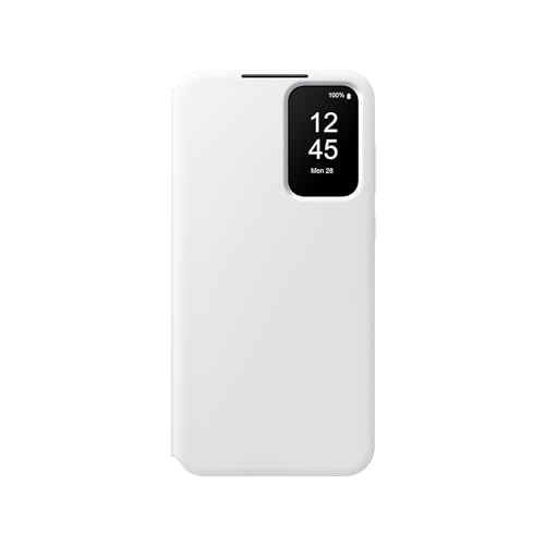 Samsung Smart View Wallet Cover Custodia A Portafoglio Con Finestra Di Visione Notifiche Per Galaxy A55 5G, Bianco