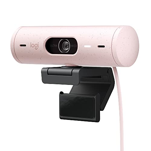 Logitech Brio 500 Webcam Full Hd Correzione Luce, Show Mode, Microfono Riduzione Del Rumore, Copertura Privacy, Streaming, Funziona Con Microsoft Team