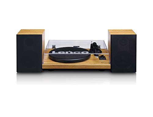 Lenco Giradischi Vinile Stereo Con Altoparlanti - Bluetooth - Ls-500Ok Con Trasmissione A Cinghia - Vassoio In Metallo Da 280 Mm - Preamplificatore -