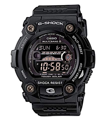 Casio G-Shock Orologio 20 Bar, Nero, Con Ricezione Segnale Radio E Funzione Solare, Digitale, Uomo, Gw-7900B-1Er