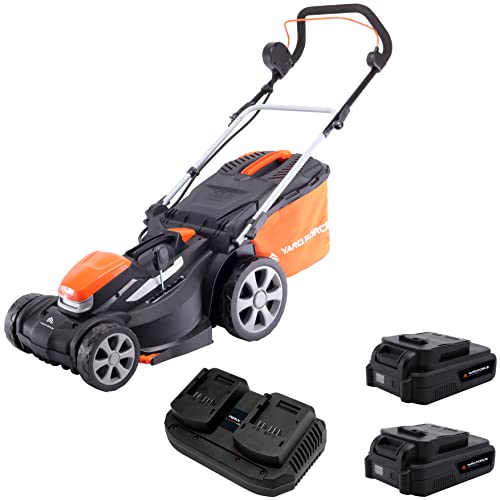 Yard Force Lm C34A-Eu Tondeuse À Gazon Tondeuse À Gazon Poussée Batterie Noir, Orange