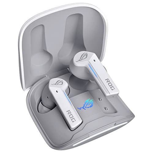 Asus Rog Cetra True Wireless Moonlight White Auricolari Wireless Da Gaming (Anc), Bluetooth, 27 Ore Di Durata Della Batteria, Ricarica Wireless, Contr