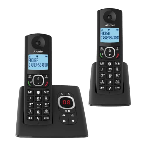 Alcatel F530 Voice Duo, Téléphone Sans Fil Avec Répondeur Et 2 Combinés, Blocage D'Appels Et Fonction Mains Libres Noir