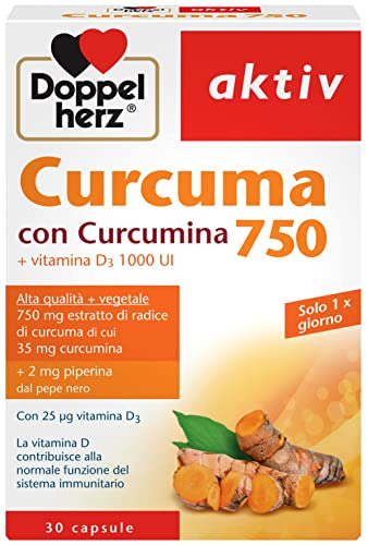 Curcuma 750 Mg E Piperina - 30 Capsule Ad Alto Dosaggio - Integratore Curcumina Con Vitamina D3 - Favorisce Il Funzionamento Del Sistema Immunitario –