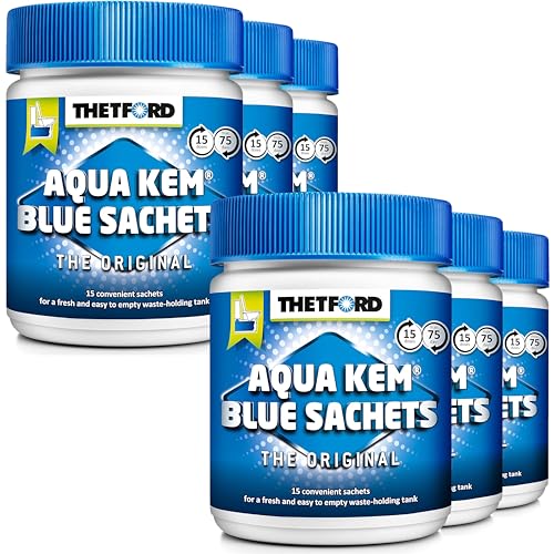 Thetford 6 X Aqua Kem Blue Sachets Confezioni Da 15 Bustine