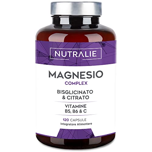 Magnesio Completo - Magnesio Citrato + Magnesio Bisglicinato 2145Mg - Anti Stress E Fatica - Integratore Magnesio Con Vitamine B5, B6 E C Calcio | 120