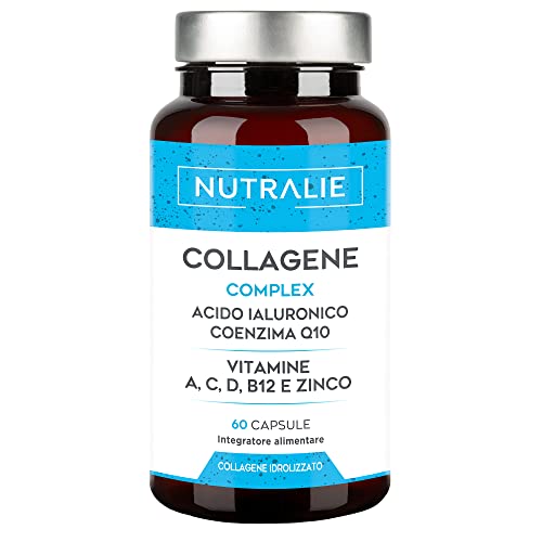 Collagene E Acido Ialuronico - Integratore Collagen Idrolizzato Con Vitamina C, Zinco E Q10 - Collagene Puro Integratore Per Pelle, Ossa E Articolazio