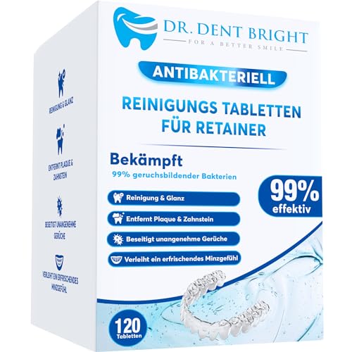 Retainer - 120 Pastiglie Detergenti Per Ritainer, Guide Dentate, Dentate, Protesi E Protesi Dentarie - Efficace Detergente A Forma Di Linguetta, Per P