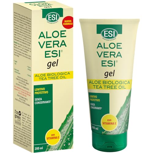 Esi - Aloe Vera Gel, Con Tea Tree Oil E Vitamina E, Idrata E Lenisce La Pelle Secca O Arrossata In Seguito A Esposizione Al Sole, Adatto A Tutti I Tip