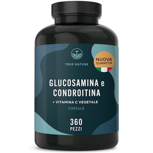Glucosamina Condroitina Alto Dosaggio 790Mg + Vitamina C - 360 Capsule - (Contribuisce Alla Normale Formazione Del Collagene) - Qualità Farmaceutica -