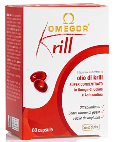 Omegor Krill - Integratore Alimentare Di Olio Di Krill Super Concentrato In Omega-3, Colina E Astaxantina - 130 Mg Di Epa E Dha - Senza Ritorno Di Gus