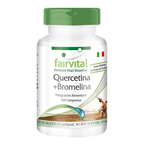 Fairvital | Quercetina Più Bromelina - 120 Compresse - Vegan - Combinazione Efficiente - Dosaggio Sicuro
