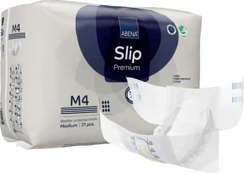 Abena Slip Premium All-In-One Incontinence Pads Per Uomini E Donne, Eco-Friendly Womens Incontinenza Pads Pads - Medium 4, 70-110 Cm Vita, 2000Ml Asso